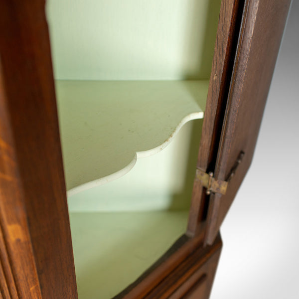 Tall, Narrow Antique Corner Cabinet, Edwardian, Georgian Revival, Oak, c.1910 - London Fine Antiques