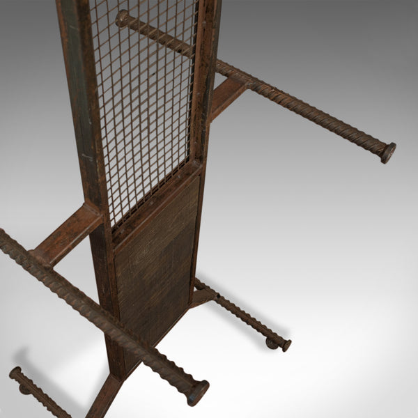 Tall Vintage Display Stand, English, Steel, Oak, Fashion, Retail, Industrial - London Fine Antiques