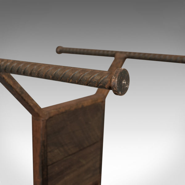Tall Vintage Display Stand, English, Steel, Oak, Fashion, Retail, Industrial - London Fine Antiques