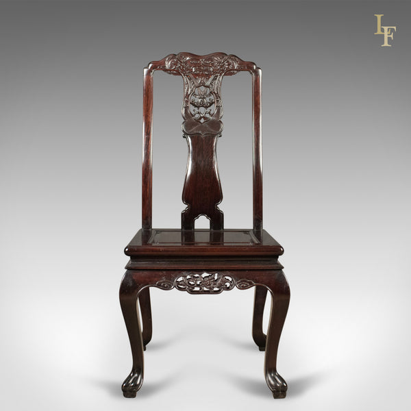 Traditional Oriental Rosewood Set of 4 Dining Chairs, Late 20th - London Fine Antiques