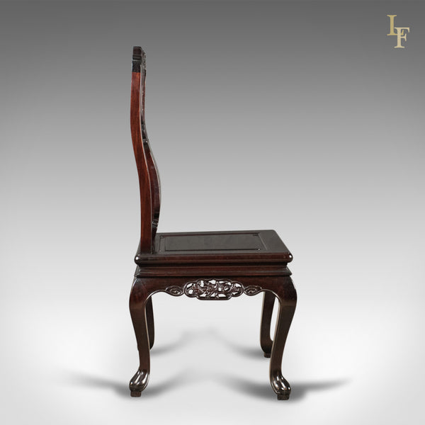 Traditional Oriental Rosewood Set of 4 Dining Chairs, Late 20th - London Fine Antiques