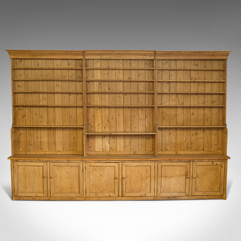 Very Large, Antique Dresser, Victorian, Pine, Kitchen Cabinet, Bookcase, c.1850 - London Fine Antiques