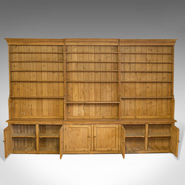 Very Large, Antique Dresser, Victorian, Pine, Kitchen Cabinet, Bookcase, c.1850 - London Fine Antiques