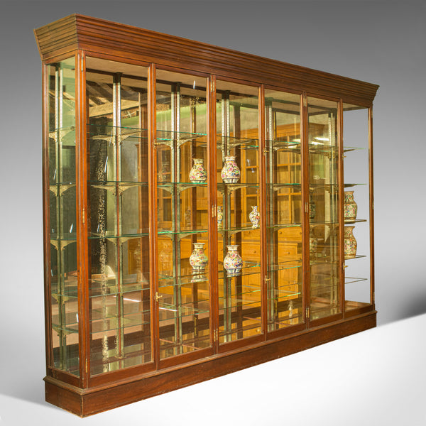Very Large, Antique Shop Display Cabinet, Victorian, Mirror-Back Cabinet, c.1900 - London Fine Antiques