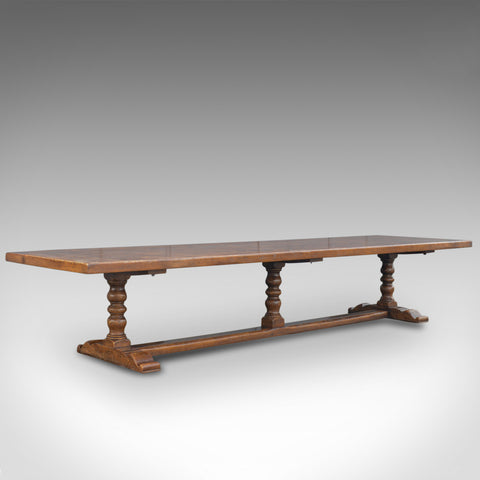 Very Large English Refectory Table in the Jacobean Manner, 14 Foot Long Seats 20 - London Fine Antiques