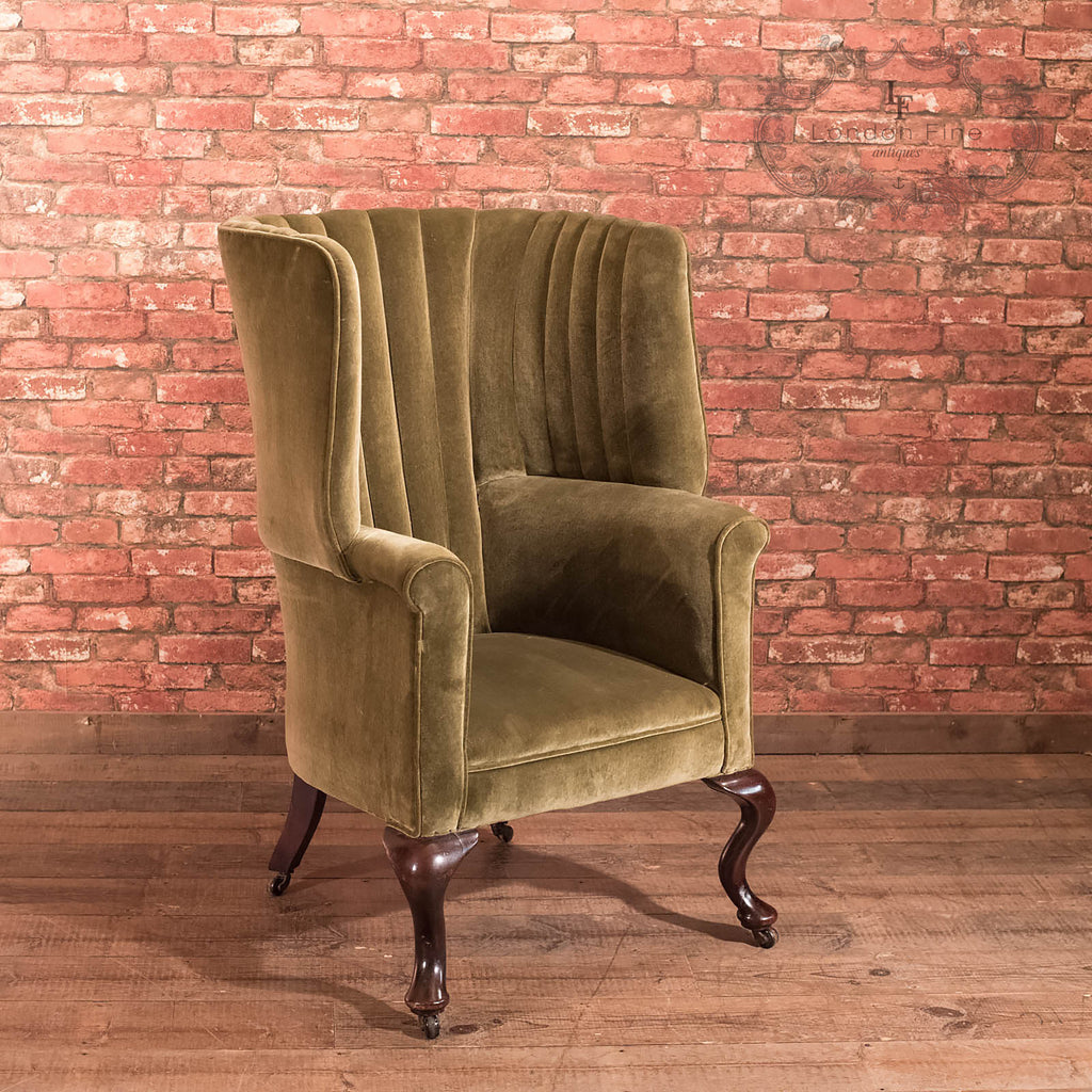 Victorian Antique Armchair, Scottish Fireside Wing Back - London Fine Antiques