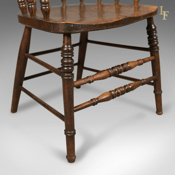 Victorian Antique Bow-Back Chair, English Elm Windsor c.1870 - London Fine Antiques