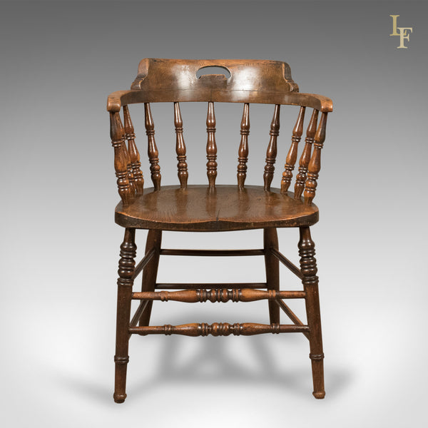 Victorian Antique Bow-Back Chair, English Elm Windsor c.1870 - London Fine Antiques