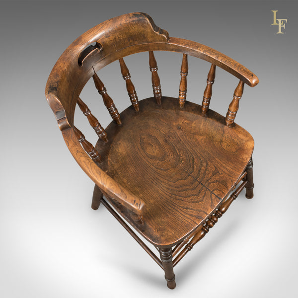 Victorian Antique Bow-Back Chair, English Elm Windsor c.1870 - London Fine Antiques