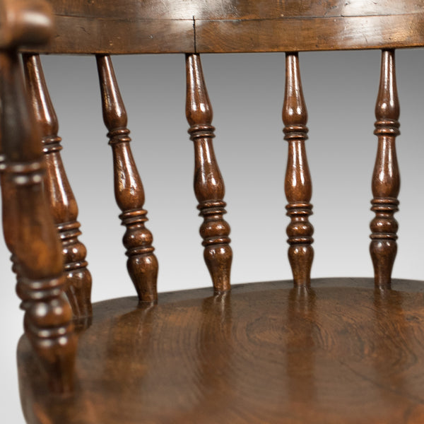 Victorian Antique Bow-Back Chair, English Elm Windsor c.1870 - London Fine Antiques