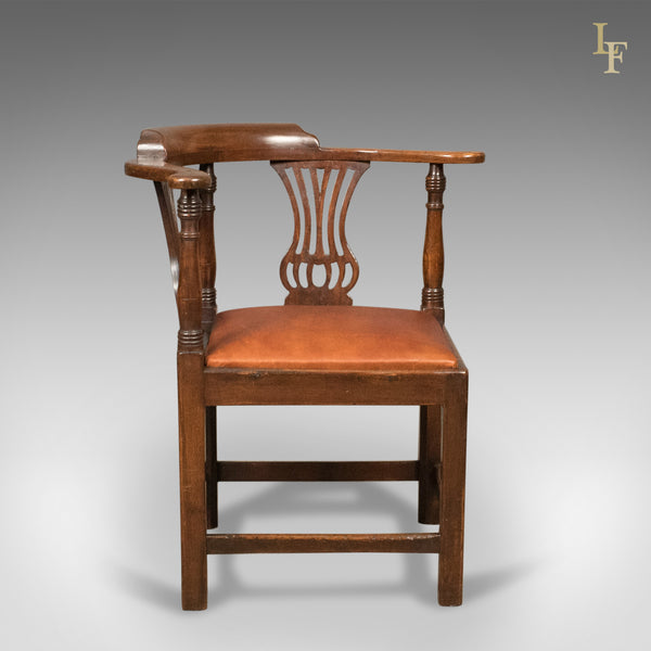 Victorian Antique Bow-Back Corner Chair, English Oak, c.1880 - London Fine Antiques