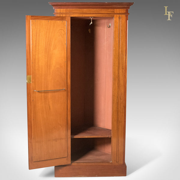 Victorian Antique Corner Wardrobe, Mahogany, English c.1880 - London Fine Antiques