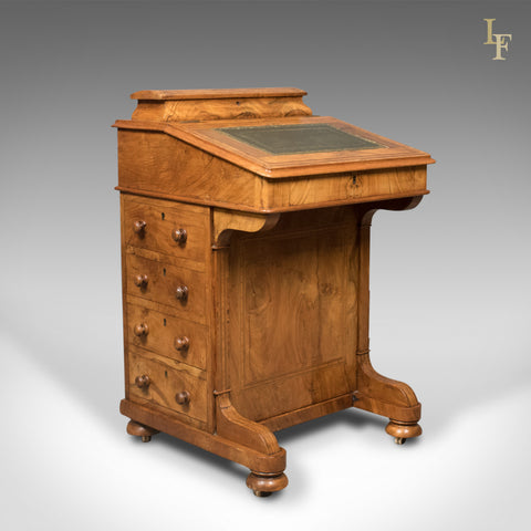 Victorian Antique Davenport, Burr Walnut, English, Desk, Writing Table c.1850 - London Fine Antiques