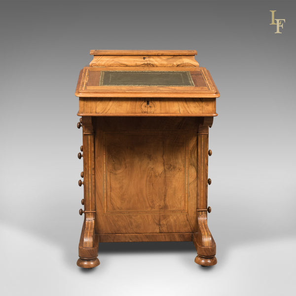 Victorian Antique Davenport, Burr Walnut, English, Desk, Writing Table c.1850 - London Fine Antiques