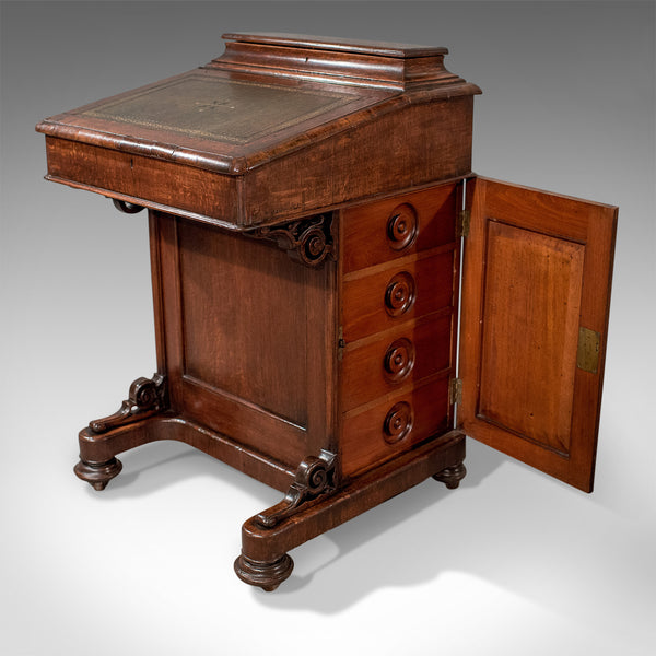 Victorian Antique Davenport, English Oak Writing Desk, Bureau Circa 1870 - London Fine Antiques
