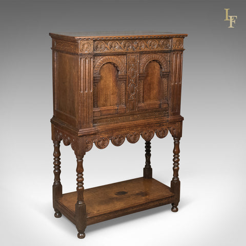 Victorian Antique Livery Cupboard in the 17th Century Taste, English, Oak c.1880 - London Fine Antiques