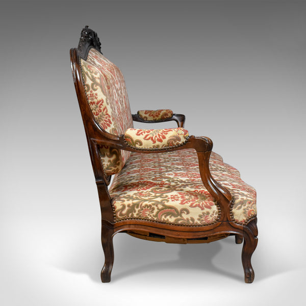 Victorian Antique Settee, Rosewood, English, 3 Seater Sofa Circa 1850 - London Fine Antiques