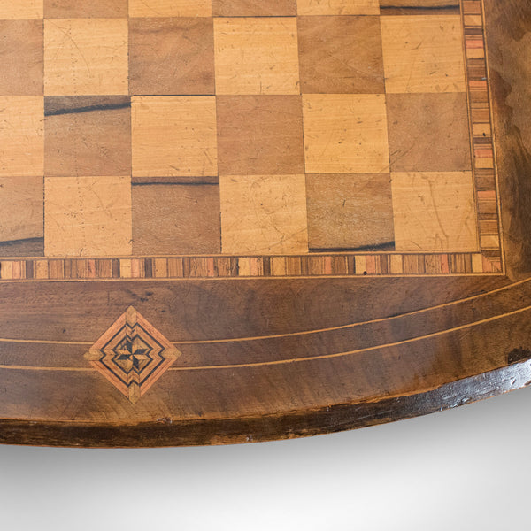 Victorian Antique Side Table with Inlaid Chess Board, English c.1880 - London Fine Antiques