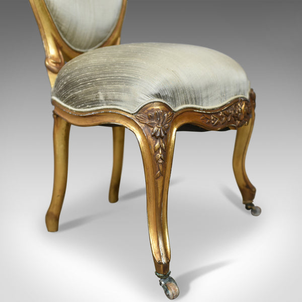 Vintage 20th Century Salon Chair in Antique French Taste, Giltwood, circa 1970 - London Fine Antiques