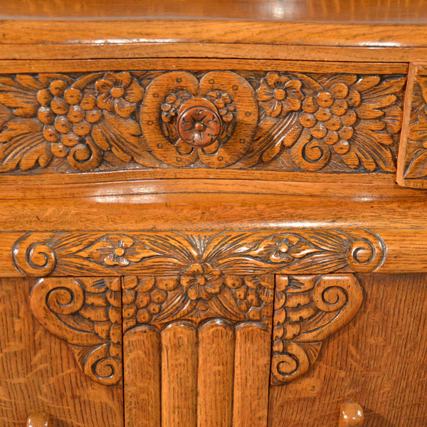 Vintage Art Deco Sideboard, English Buffet Cabinet, Oak, Circa 1940 - London Fine Antiques