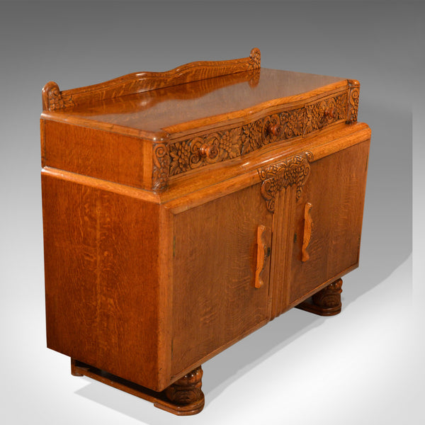 Vintage Art Deco Sideboard, English Buffet Cabinet, Oak, Circa 1940 - London Fine Antiques