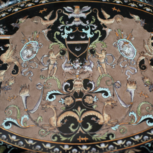 Vintage Butlers Tray Table, Italian, Mannerist Revival, Enamel, Ebonised C20th - London Fine Antiques