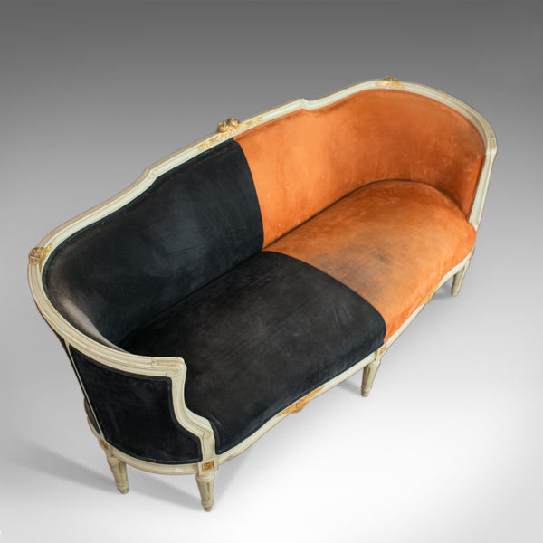 Vintage Canape Sofa, Louis XV Taste, French, Beech, Velour, Two Tone, Circa 1930 - London Fine Antiques