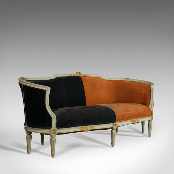 Vintage Canape Sofa, Louis XV Taste, French, Beech, Velour, Two Tone, Circa 1930 - London Fine Antiques