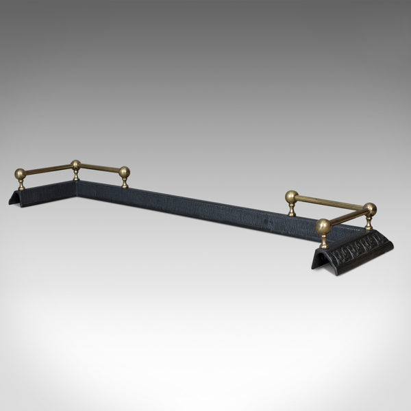 Vintage Cast Iron Fire Kerb, C20th Fireplace Hearth Surround, Art Nouveau Taste - London Fine Antiques