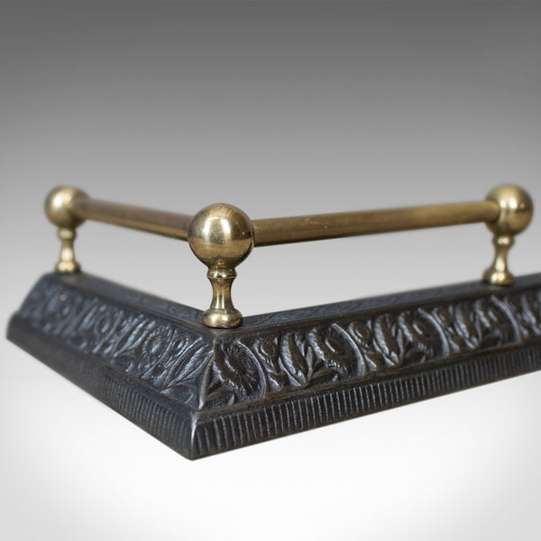 Vintage Cast Iron Fire Kerb, C20th Fireplace Hearth Surround, Art Nouveau Taste - London Fine Antiques