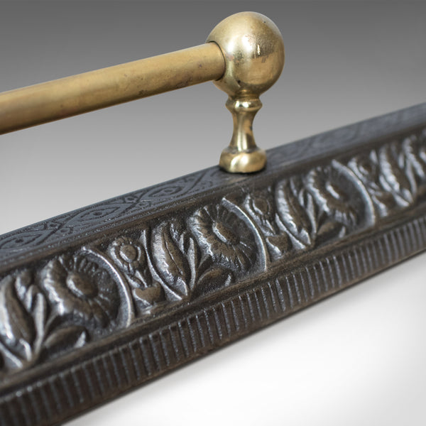 Vintage Cast Iron Fire Kerb, C20th Fireplace Hearth Surround, Art Nouveau Taste - London Fine Antiques