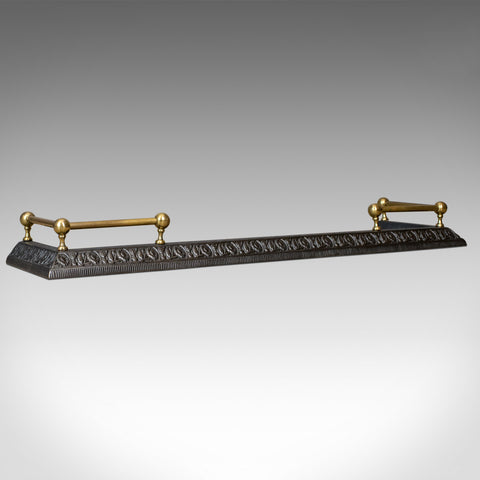 Vintage Cast Iron Fire Kerb, C20th Fireplace Hearth Surround, Art Nouveau Taste - London Fine Antiques