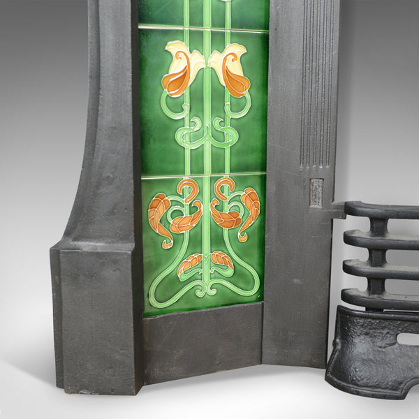 Vintage Cast Iron Fire Surround, Art Nouveau Taste, Late 20th Century - London Fine Antiques
