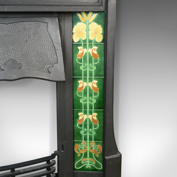 Vintage Cast Iron Fire Surround, Art Nouveau Taste, Late 20th Century - London Fine Antiques