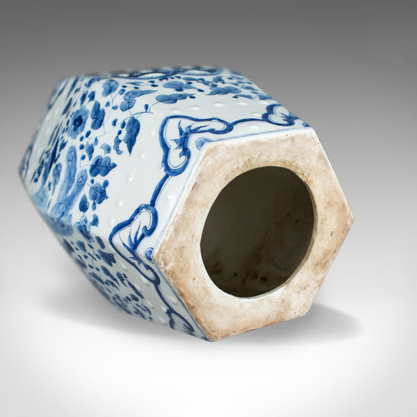 Vintage Ceramic Garden Stool, Chinese, Blue & White, Seat, Plant Stand, C20th - London Fine Antiques