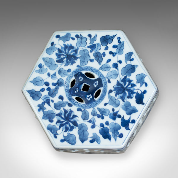 Vintage Ceramic Garden Stool, Chinese, Blue & White, Seat, Plant Stand, C20th - London Fine Antiques