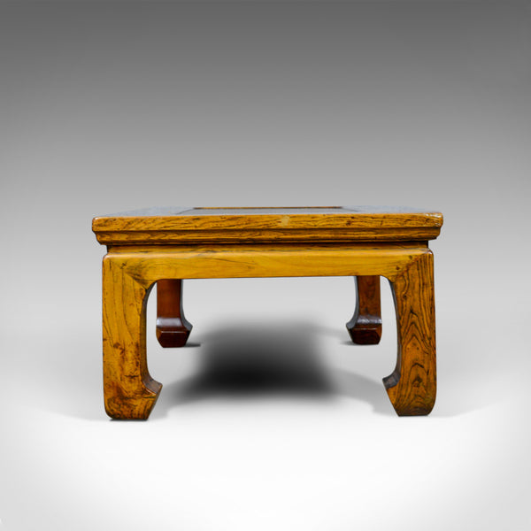 Vintage Chinese Elm and Rattan Coffee Table, Late 20th Century - London Fine Antiques