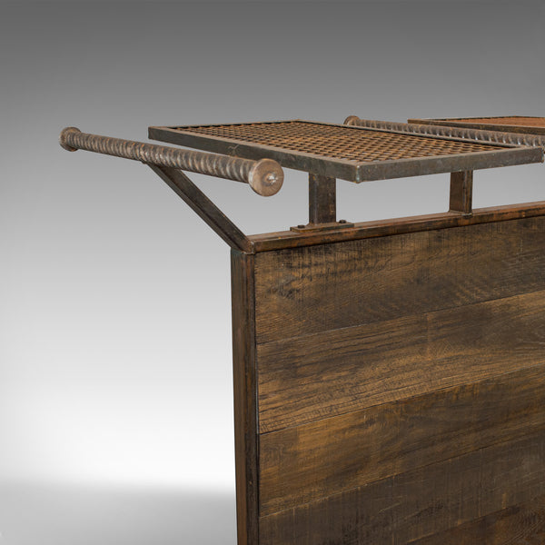 Vintage Clothes Hanging Rail, Steel, Oak, Retail Display, Industrial Taste C20th - London Fine Antiques