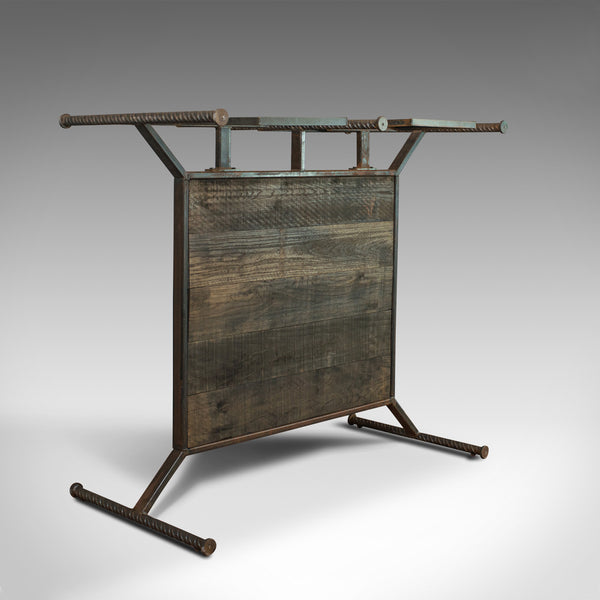 Vintage Clothes Hanging Rail, Steel, Oak, Retail Display, Industrial Taste C20th - London Fine Antiques