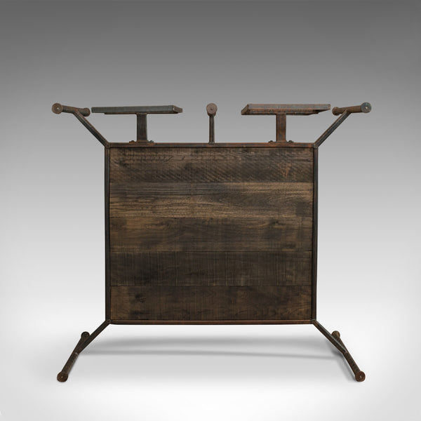 Vintage Clothes Hanging Rail, Steel, Oak, Retail Display, Industrial Taste C20th - London Fine Antiques