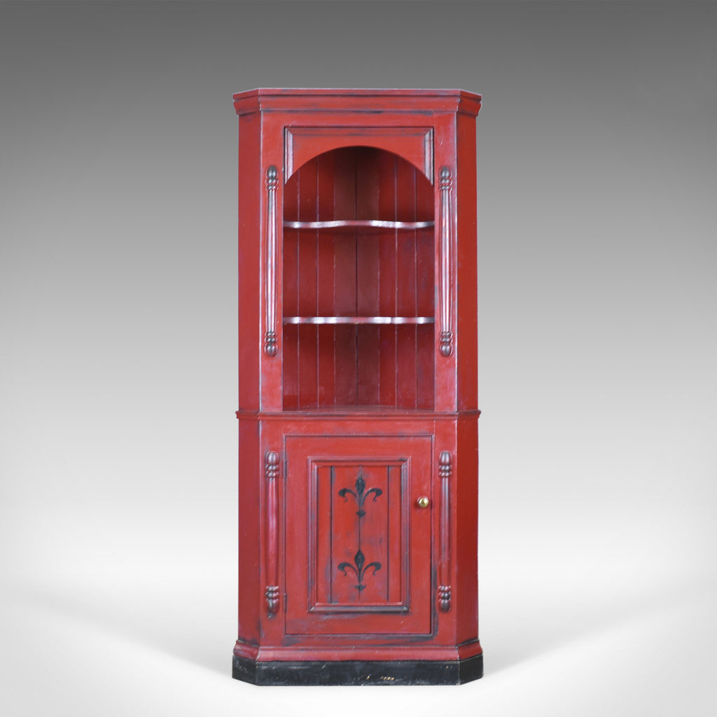 Vintage Corner Cabinet Late 20th Century Painted Pine Cupboard