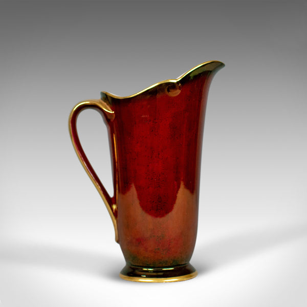 Vintage, Crown Devon Ewer, Decorative Jug, 3322, Rouge, Gold, Pearlescent C20th - London Fine Antiques