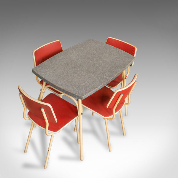 Vintage Dining Room Set, French, Steel, Table, Chairs, Art Deco, Circa 1950 - London Fine Antiques