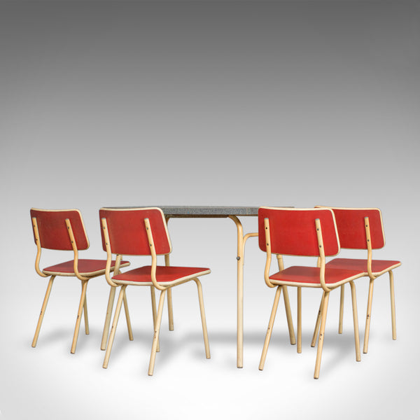 Vintage Dining Room Set, French, Steel, Table, Chairs, Art Deco, Circa 1950 - London Fine Antiques