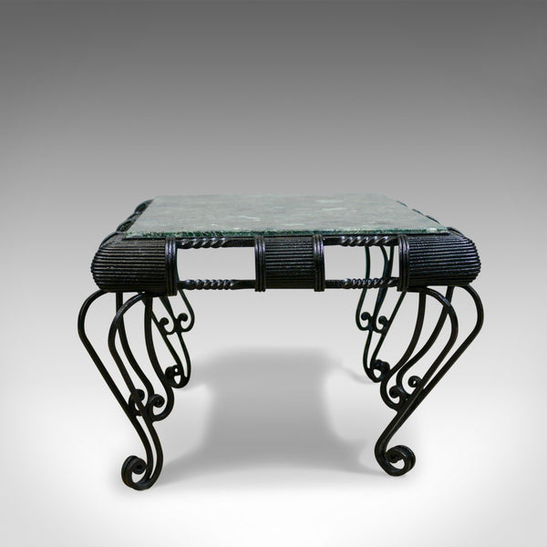 Vintage Marble Coffee Table, Italian, Iron Frame, Low, Late 20th Century - London Fine Antiques