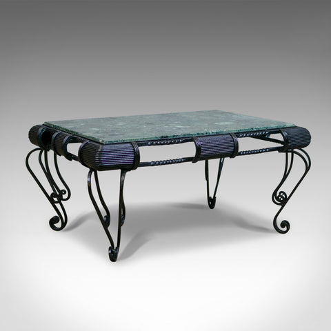 Vintage Marble Coffee Table, Italian, Iron Frame, Low, Late 20th Century - London Fine Antiques