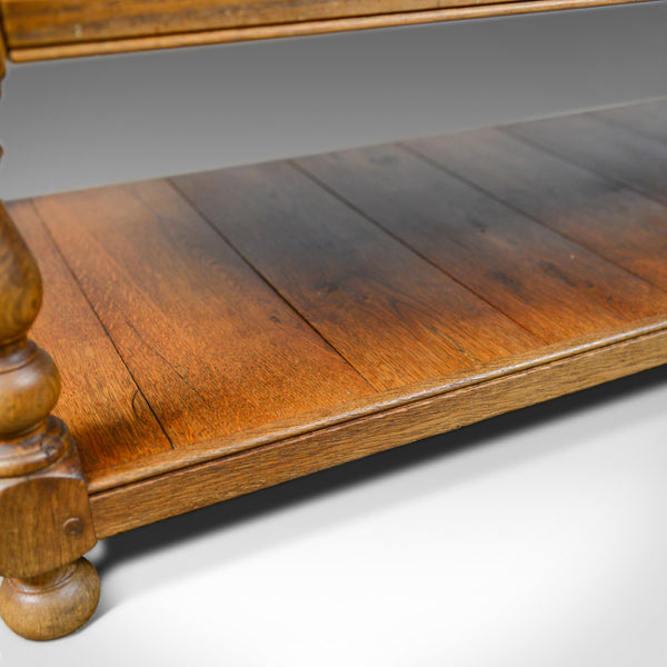 Vintage Oak Coffee Table, English, Drawers, Late 20th Century - London Fine Antiques