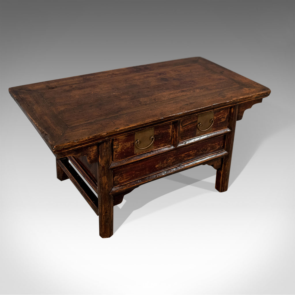 Vintage Oriental Coffee Table, Mid 20th Century, Pine, Low with Drawers - London Fine Antiques