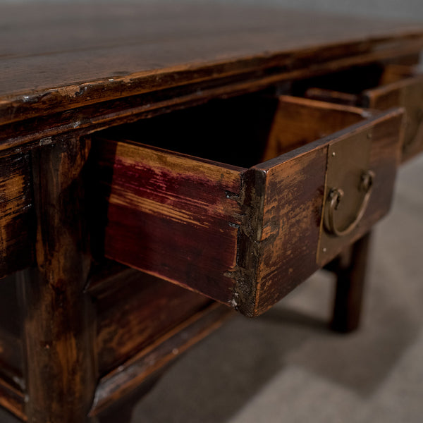 Vintage Oriental Coffee Table, Mid 20th Century, Pine, Low with Drawers - London Fine Antiques