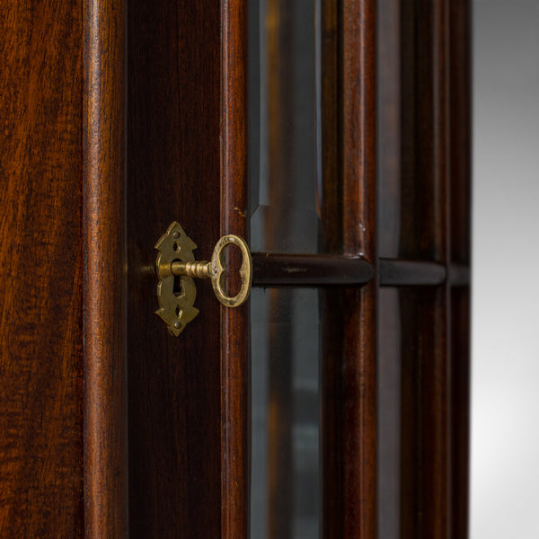 Vintage Pair of Demi-Lune Display Cabinets, Mahogany, Bow-Front, Glazed, C20th - London Fine Antiques